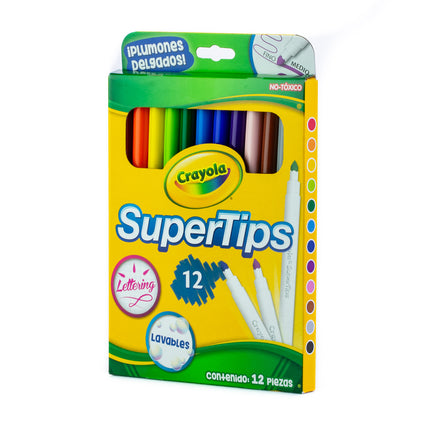 Marcadores Super Tips Crayola Lavables x12 – Versátiles