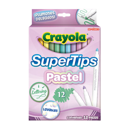 Marcadores Super Tips Pastel Lavables Crayola x12 – Punta Cónica