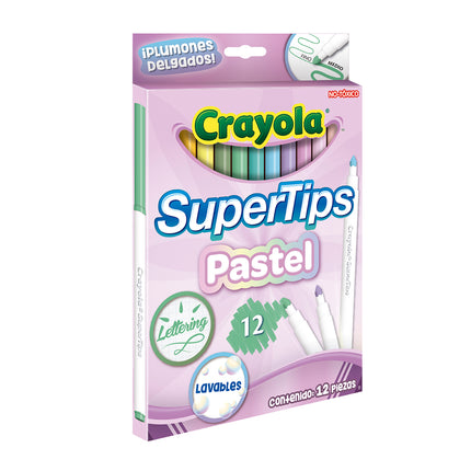 Marcadores Super Tips Pastel Lavables Crayola x12 – Punta Cónica
