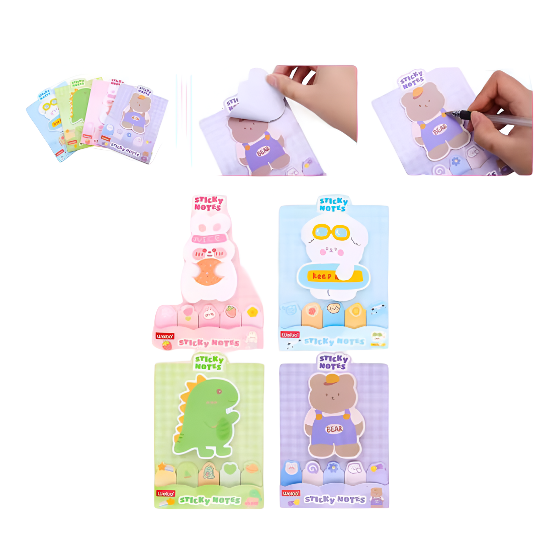 Notas Adhesivas Cute Animals 120 Hojas | Oh Box