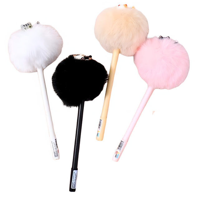 Bolígrafo Con Pompón Cat Gel Negro 0.5 mm | Oh Box