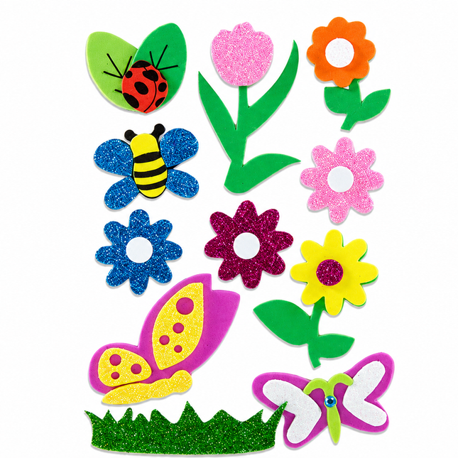 Figuras Adhesivas De Foamy Insectos Y Flores | Ofismart
