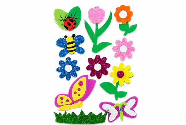 Figuras Adhesivas De Foamy Insectos Y Flores | Ofismart