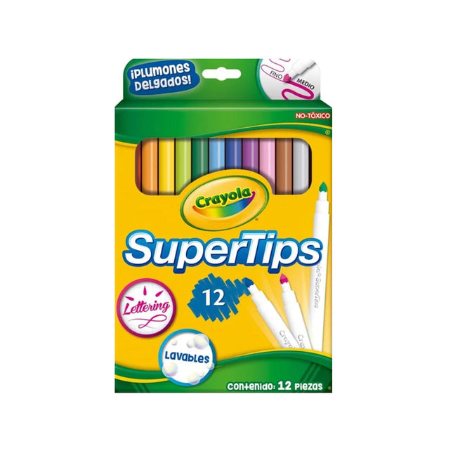 Marcadores Lavables x 12 Punta Conica