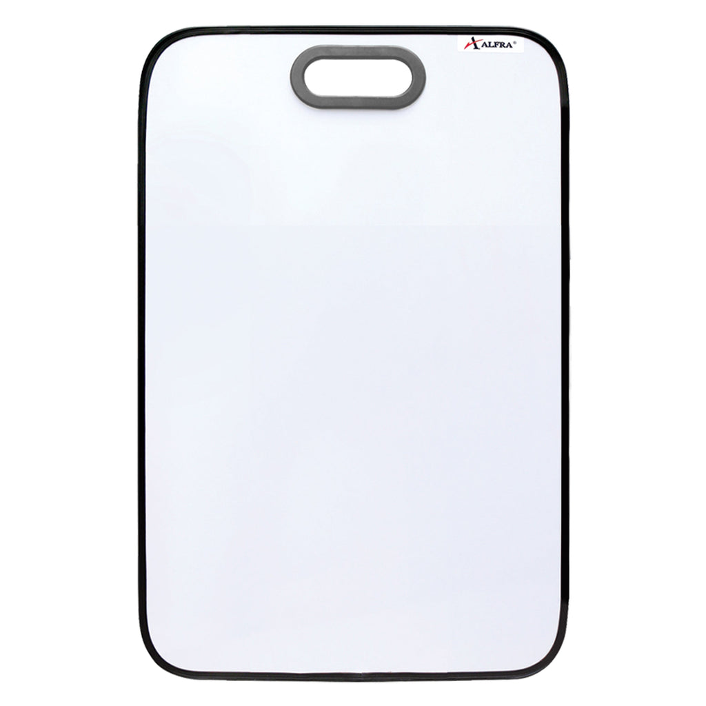 Tablero acrílico blanco Alfra 80×60 cm tipo Project Board con superficie para marcador de borrado en seco, sobre fondo blanco.