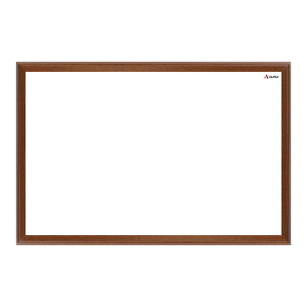 Tablero acrílico blanco Cóndor 40×60 cm con marco de madera color caoba y superficie para borrado en seco.