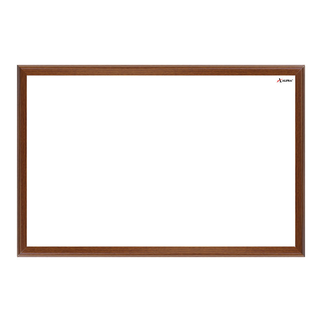 Tablero acrílico blanco Cóndor 40×60 cm con marco de madera color caoba y superficie para borrado en seco.