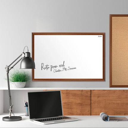 Tablero Acrílico Blanco Marco Madera 80 x 120 cm Cóndor