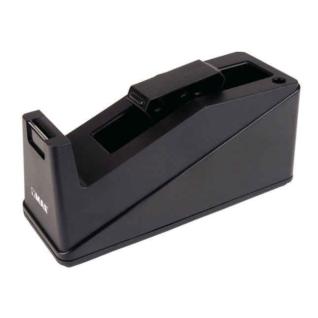 Dispensador de cinta grande Mae modelo D‑20 en plástico resistente, con base antideslizante y cuchilla dentada, sobre fondo blanco.