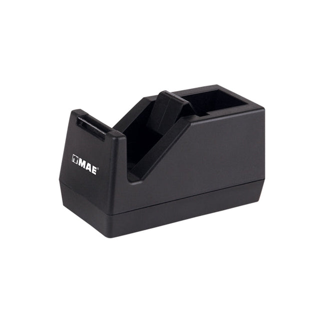 Dispensador de cinta pequeño Mae D‑10 en color negro, ideal para cintas de hasta 33 mm, sobre fondo blanco.