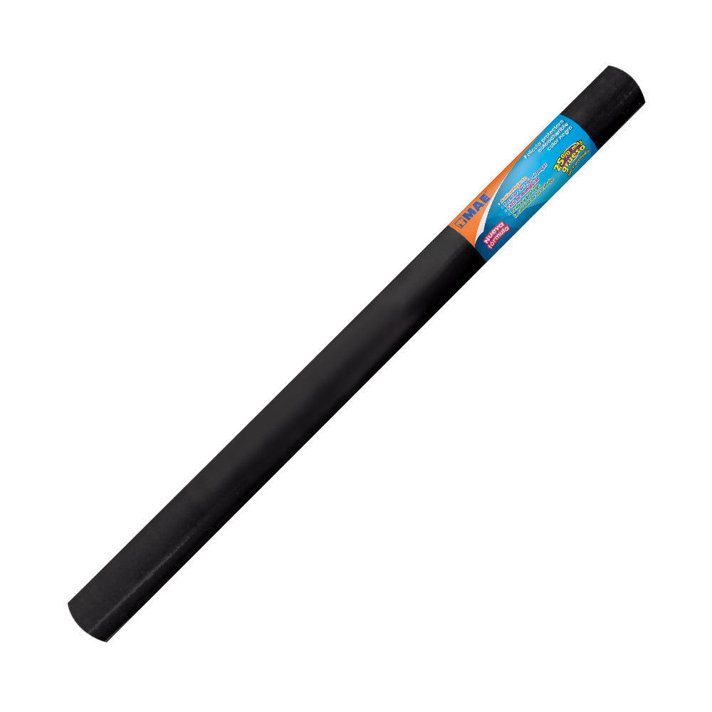 Rollo adhesivo Mae negro mate de 45 cm × 3 m desenrollado parcialmente sobre fondo blanco.