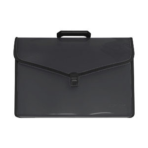 Archivador tipo acordeón Mae tamaño oficio con 13 bolsillos expansibles y broche de cierre, material semitranslúcido.