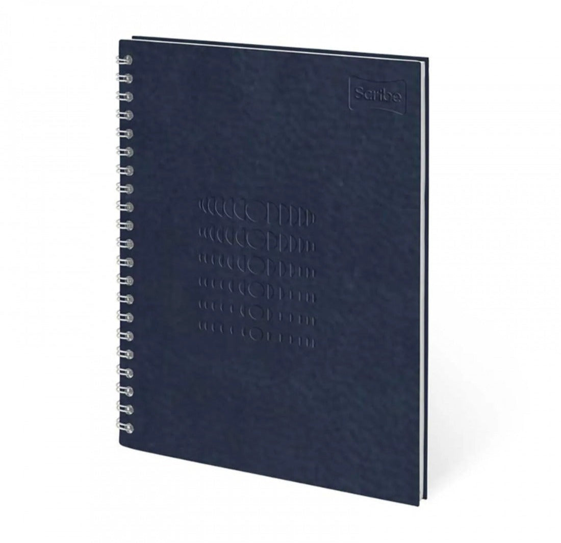 Cuaderno Argollado Pasta Dura 105 Cuero Masculino 80 Hojas Cuadriculado Scribe