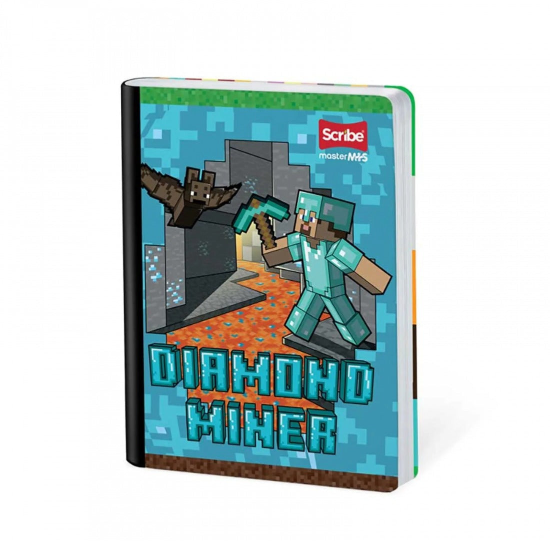 Cuaderno Cosido 95 Mine Craft 100 Hojas Cuadriculado Scribe