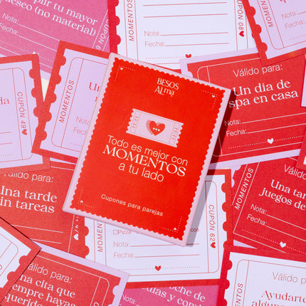 Cartas tipo cupones Besos al Alma