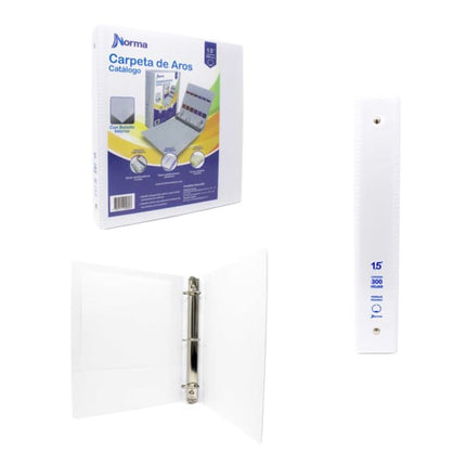 Pasta Catálogo Blanca Carta 1.5'' En Forma D 3 Aros Norma