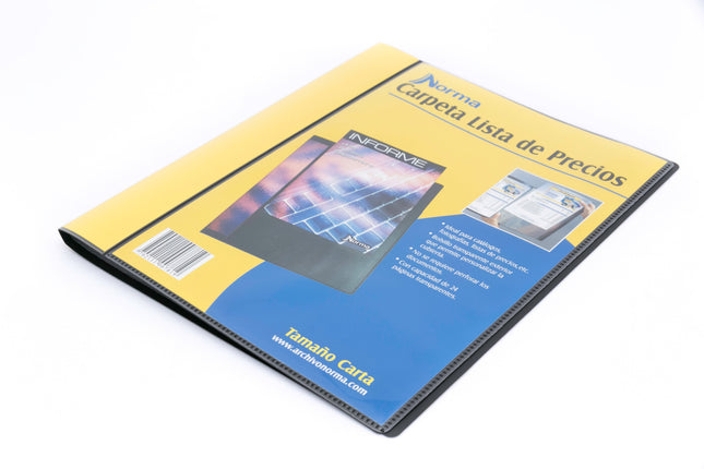 Carpeta Lista De Precios Carta Negra Norma