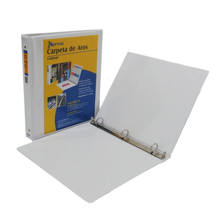 Pasta Catálogo Blanca Carta 3'' En Forma D 3 Aros Norma