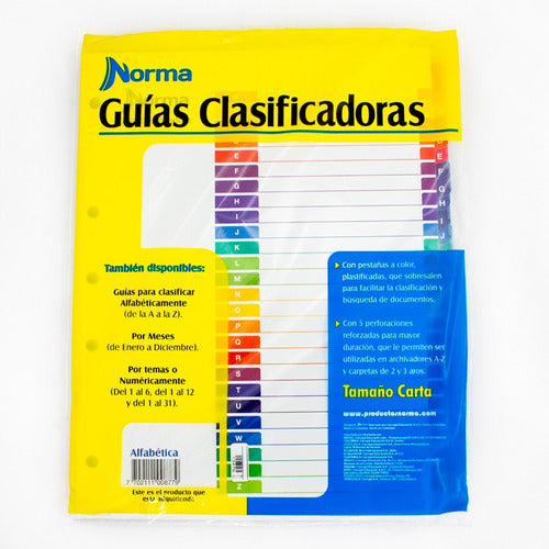 Guía Clasificadora A-Z Carta Blanco Norma