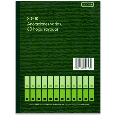 Libro De Contabilidad 80-3F 80 Hojas Norma