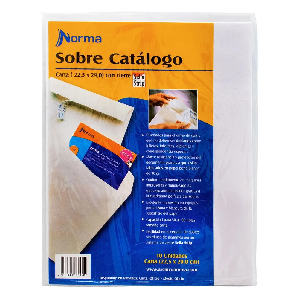 Sobre Catálogo Oficio Sellastrip Paquete x10 Norma