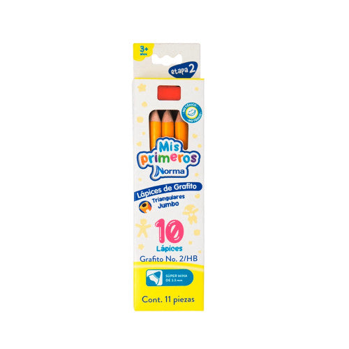 Lápiz Grafito Gigante Triangular x10 Norma