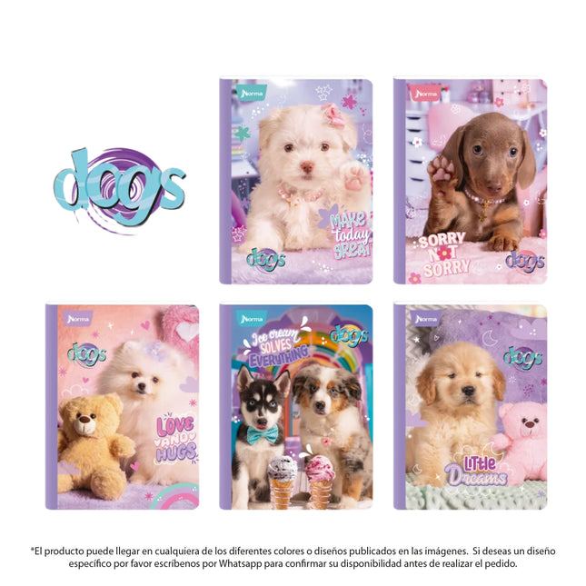 Cuaderno Cosido Dogs 100 Hojas Cuadriculado Norma