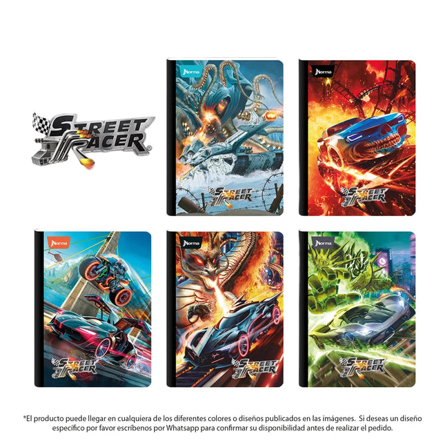 Cuaderno Cosido Street Racer 50 Hojas Rayado Norma