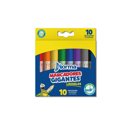 Marcadores Lavables Gigantes x10 Norma