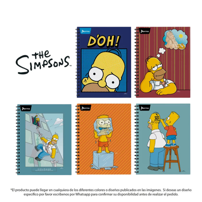 Cuaderno Argollado Durabook The Simpsons 80 Hojas Rayado Norma