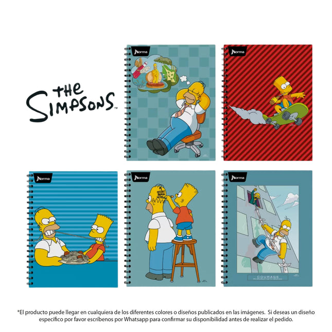 Cuaderno Argollado Durabook The Simpsons 80 Hojas Rayado Norma