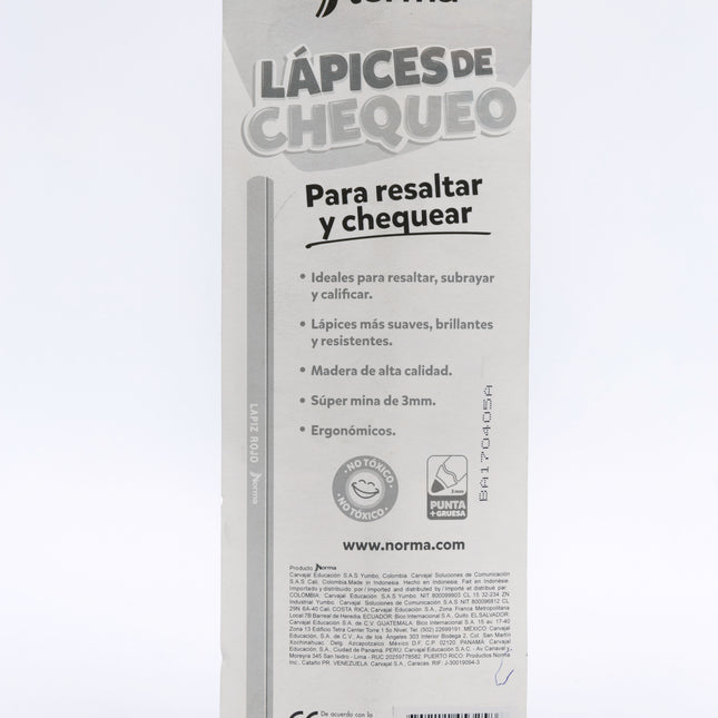 Lápiz Norma Triangular rojo x 3