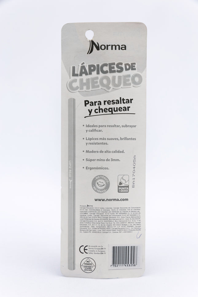 Lápiz Norma Triangular rojo x 3