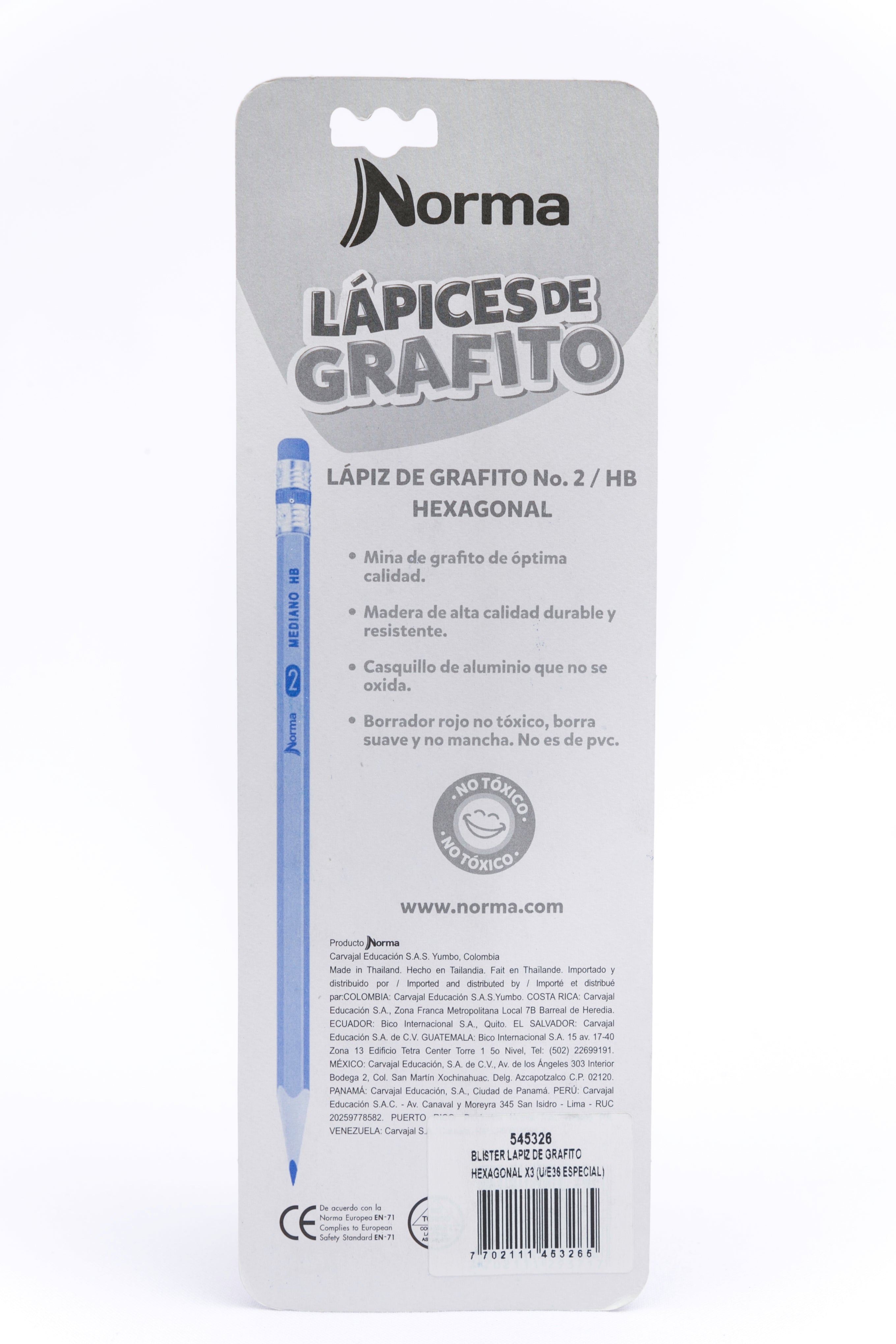 Lápiz De Grafito Hexagonal x3 Norma