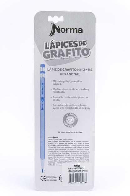Lápiz De Grafito Hexagonal x3 Norma