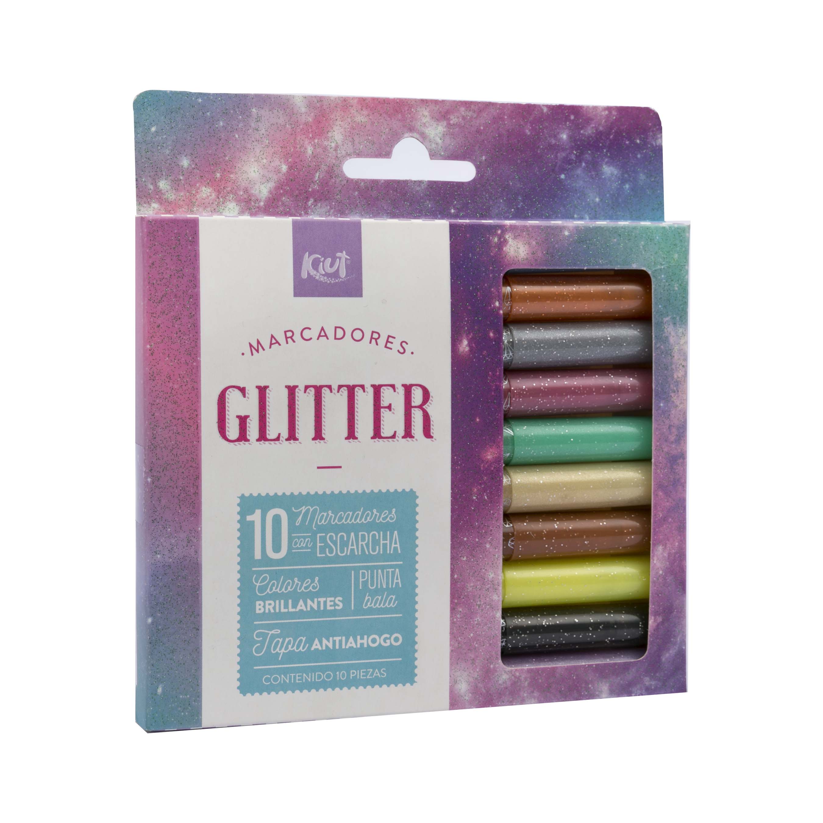 Marcadores Glitter x10 Kiut