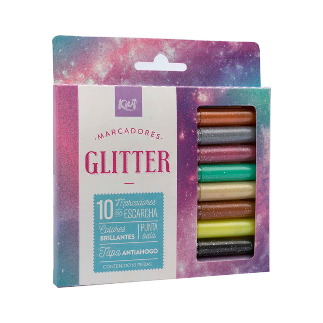 Marcadores Glitter x10 Kiut