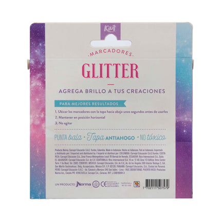 Marcadores Glitter x10 Kiut