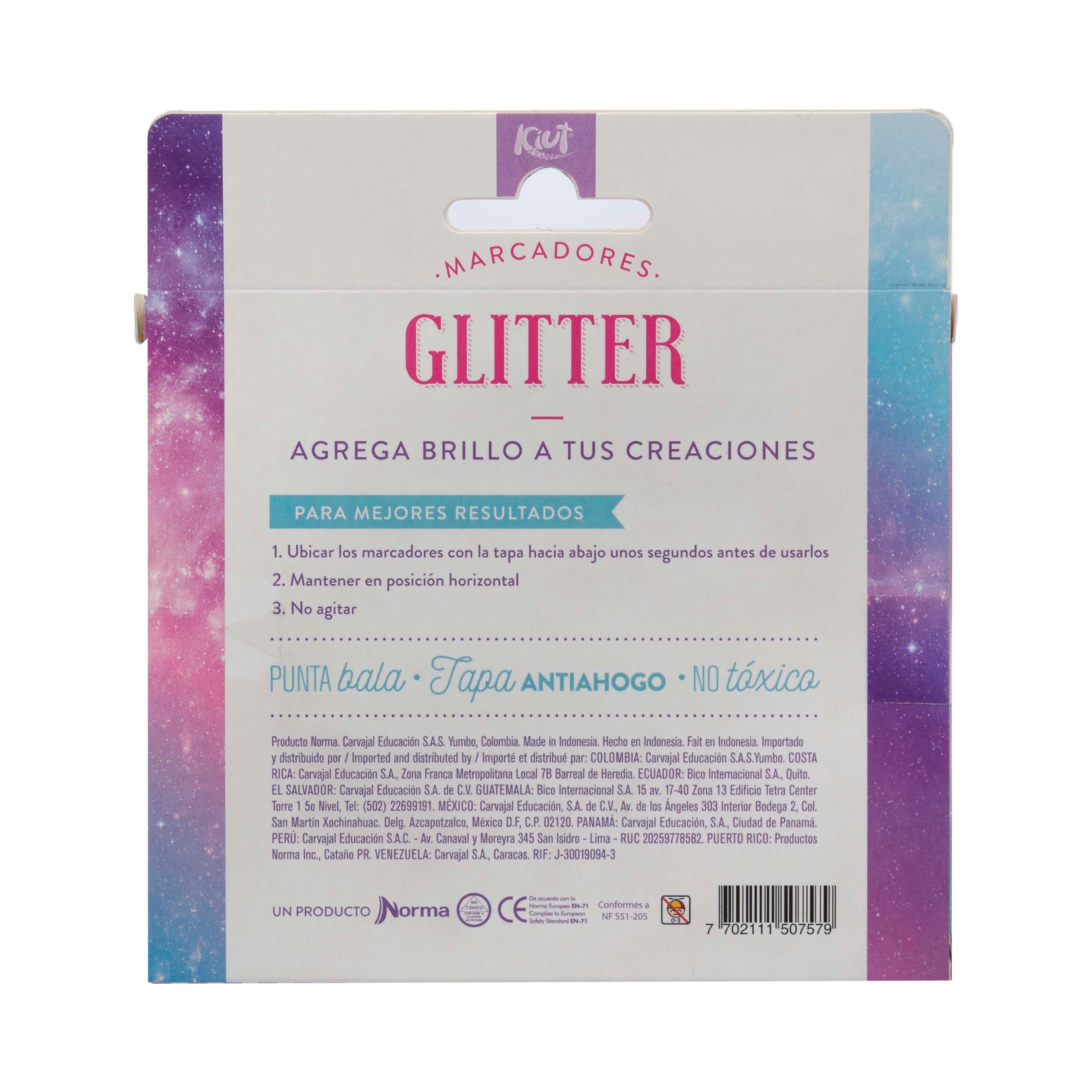 Marcadores Glitter x10 Kiut