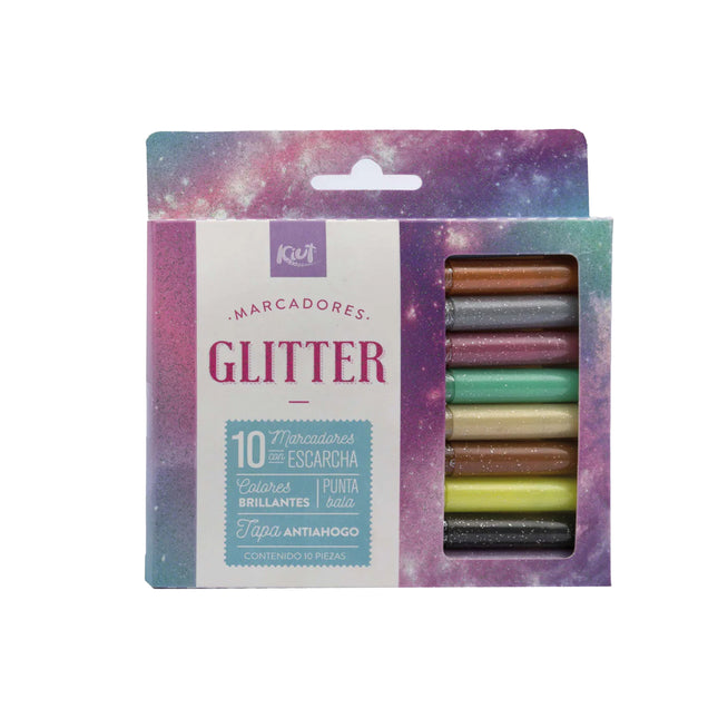 Marcadores Glitter x10 Kiut