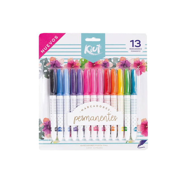 Marcador Permanente Punta Fina x13 Kiut