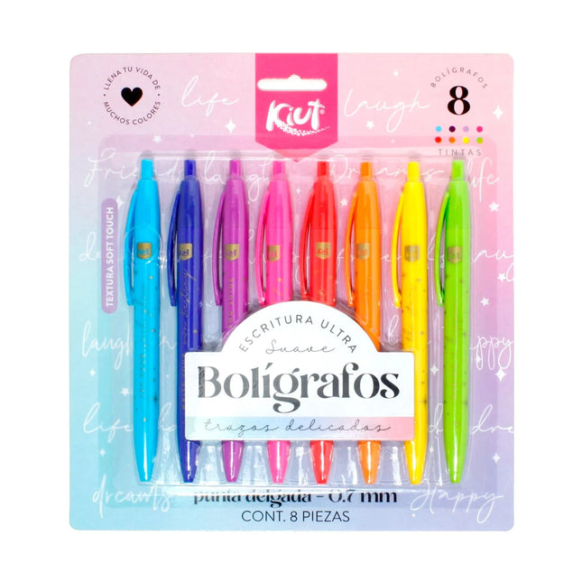Bolígrafos De Colores 0.7 Mm x8 Kiut