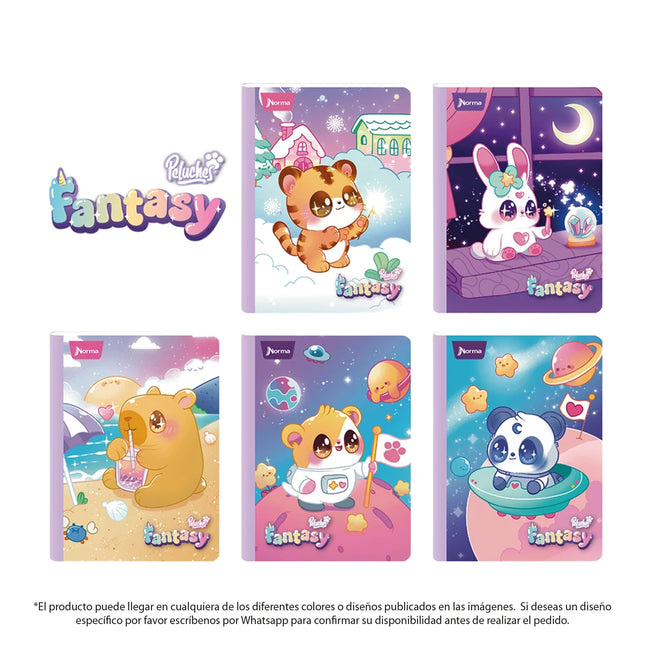 Cuaderno Cosido Peluche Fantasy 100 Hojas Rayado Norma