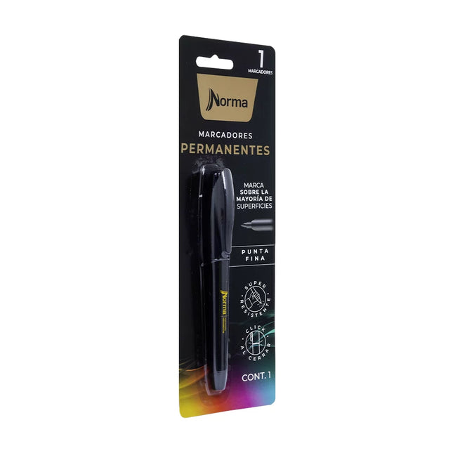 Marcador Permanente Punta Fina Negro | Norma