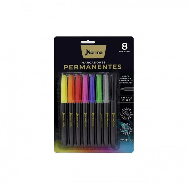Marcador Premium Punta Fina x8 Norma