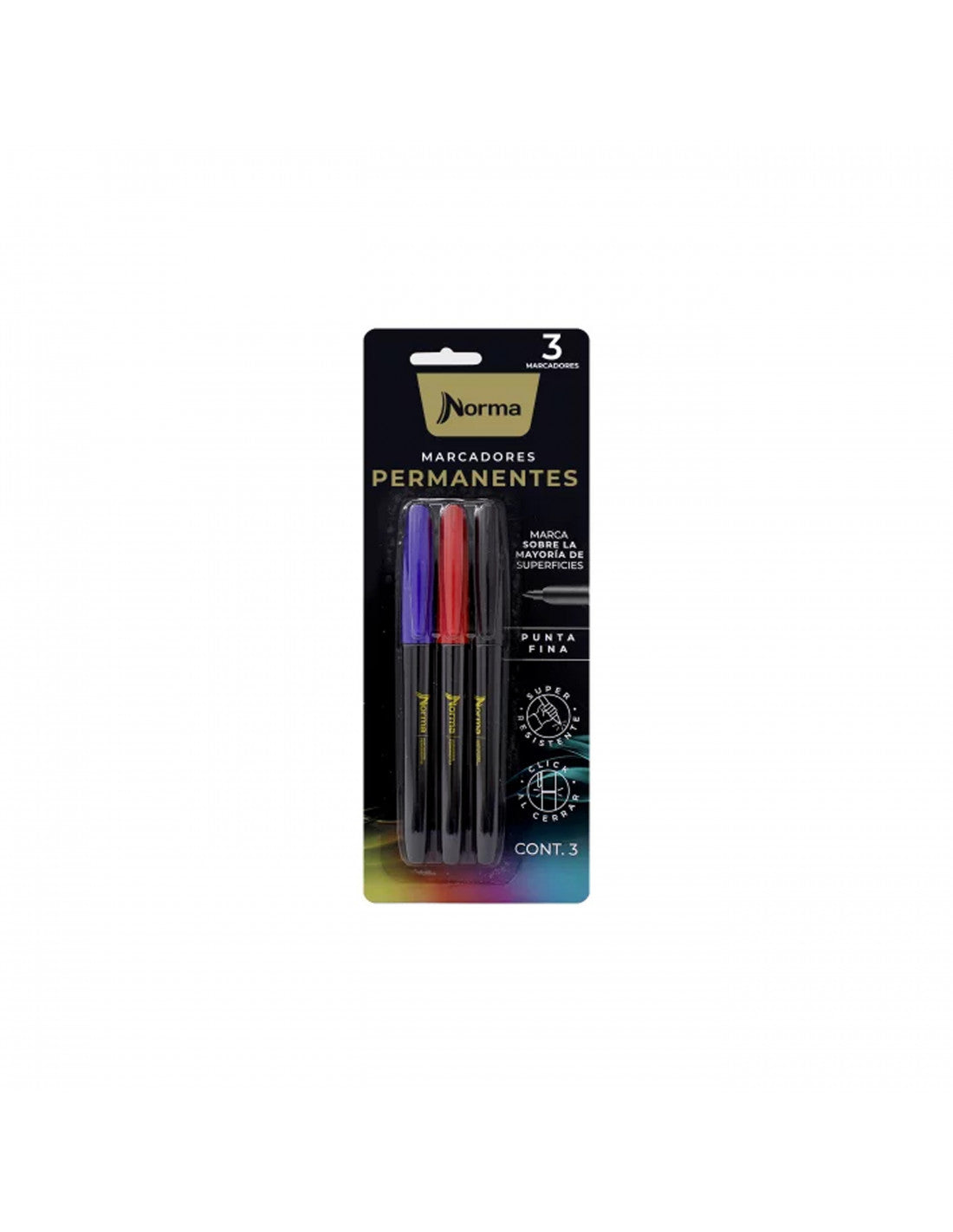 Marcador Premium Punta Fina x3 Norma