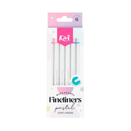Marcadores Fineliners Pastel x6 Kiut