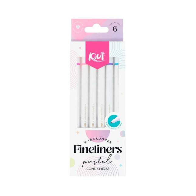Marcadores Fineliners Pastel x6 Kiut
