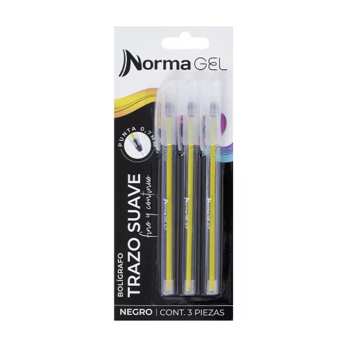 Bolígrafo Clear Tinta Negra x3 Norma