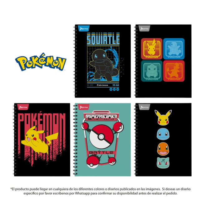 Cuaderno Argollado Pokemon 80 Hojas Rayado Norma